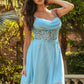 Elizabeth K - GS3507 - Embellished Sequin Sweetheart Neckline Cocktail Dress - Short