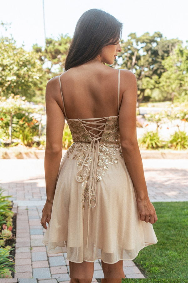 strapless open back dress Laila Sequin Open Back Bodycon Mini Dress