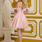 Elizabeth K - GS3633 - Glitter Netting Sweetheart Neckline Cocktail Dress - Short