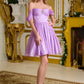 Elizabeth K - GS3633 - Glitter Netting Sweetheart Neckline Cocktail Dress - Short