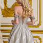 Elizabeth K - GS3633 - Glitter Netting Sweetheart Neckline Cocktail Dress - Short