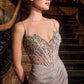 Embellished Fit & Flare Glitter Gown By Ladivine J4305 - Women Evening Formal Gown - Special Occasion