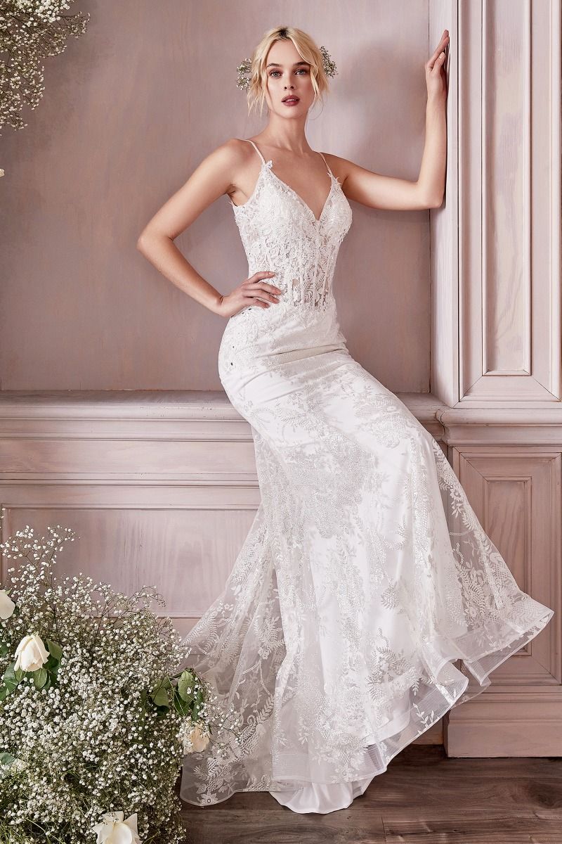 Fitted Lace Mermaid Bridal Gown by Cinderella Divine - J825W