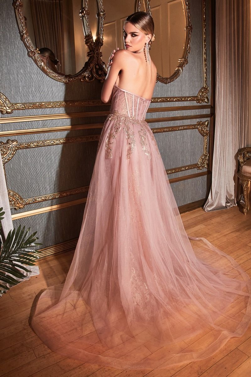 Glitter Strapless Sweetheart Neckline Gown By Ladivine J858 - Women Evening Formal Gown - Special Occasion