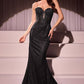 Embellished Strapless Mermaid Gown by Cinderella Divine J871 - Special Occasion
