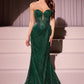 Embellished Strapless Mermaid Gown by Cinderella Divine J871 - Special Occasion