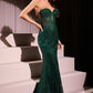 Embellished Strapless Mermaid Gown by Cinderella Divine J871 - Special Occasion