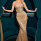 Embellished Strapless Mermaid Gown by Cinderella Divine J871 - Special Occasion