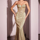 Embellished Strapless Mermaid Gown by Cinderella Divine J871 - Special Occasion