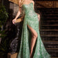 Strapless Scoop Neckline Leg Slit Gown by Cinderella Divine J872 - Special Occasion