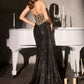 Strapless Sweetheart Neckline Leg Slit Gown by Ladivine J875 - Special Occasion/Curves