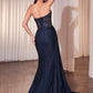 Strapless Sweetheart Neckline Leg Slit Gown by Ladivine J875 - Special Occasion/Curves