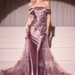 Embellished Off The Shoulder Neckline Gown By Ladivine J876 - Women Evening Formal Gown - Special Occasion/Curves