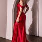 Satin Off The Shoulder Straps Gown By Ladivine J877 - Women Evening Formal Gown - Special Occasion/Curves