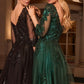 High Neckline Layered Tulle Gown by Cinderella Divine J883 - Special Occasion/Curves