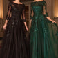 High Neckline Layered Tulle Gown by Cinderella Divine J883 - Special Occasion/Curves