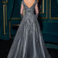 High Neckline Layered Tulle Gown by Cinderella Divine J883 - Special Occasion/Curves