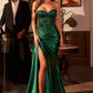 Strapless Sweetheart Leg Slit Gown By Ladivine J884 - Women Evening Formal Gown - Special Occasion