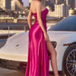 Strapless Sweetheart Leg Slit Gown By Ladivine J884 - Women Evening Formal Gown - Special Occasion