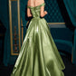 Organza Off The Shoulder Neckline Gown by Cinderella Divine J885 - Special Occasion