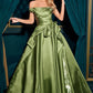 Organza Off The Shoulder Neckline Gown by Cinderella Divine J885 - Special Occasion