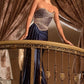 Strapless Neckline Leg Slit Gown By Ladivine J886 - Women Evening Formal Gown - Special Occasion