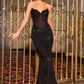 Sequin Strapless Sweetheart Neck Gown By Ladivine J888 - Women Evening Formal Gown - Special Occasion
