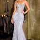Sequin Strapless Sweetheart Neck Gown By Ladivine J888 - Women Evening Formal Gown - Special Occasion