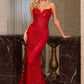 Sequin Strapless Sweetheart Neck Gown By Ladivine J888 - Women Evening Formal Gown - Special Occasion