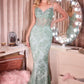 Sheer Corset Sweetheart Neckline Gown By Ladivine J889 - Women Evening Formal Gown - Special Occasion
