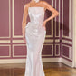 Fully Sequin Strapless Neckline Gown By Ladivine J905 - Women Evening Formal Gown - Special Occasion