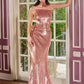 Fully Sequin Strapless Neckline Gown By Ladivine J905 - Women Evening Formal Gown - Special Occasion