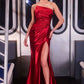Liquid Satin Asymmetric Neck Gown By Ladivine J906 - Women Evening Formal Gown - Special Occasion/Curves
