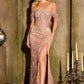 Off The Shoulder Sheath Gown By Ladivine J908 - Women Evening Formal Gown - Special Occasion