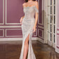 Off The Shoulder Sheath Gown By Ladivine J908 - Women Evening Formal Gown - Special Occasion