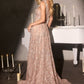 3D Floral One Shoulder A-Line Gown By Ladivine J909 - Women Evening Formal Gown - Special Occasion