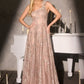 3D Floral One Shoulder A-Line Gown By Ladivine J909 - Women Evening Formal Gown - Special Occasion