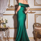 Off The Shoulder Stretch Evening Gown by Cinderella Divine KV1050 - Special Occasion/Curves