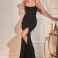 Rhinestone Stretch Satin Gown by Cinderella Divine KV1063 - Special Occasion