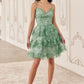 Glitter Printed A-Line Short Dress by Cinderella Divine KV1090 - Special Occasion