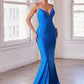 Fitted Glitter V-Neckline Mermaid Gown by Cinderella Divine KV1094 - Special Occasion