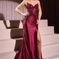 Satin Strapless Sweetheart Neckline Gown By Ladivine KV1112 - Women Evening Formal Gown - Special Occasion