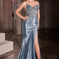 Satin Strapless Sweetheart Neckline Gown By Ladivine KV1112 - Women Evening Formal Gown - Special Occasion