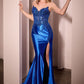 Satin Strapless Sweetheart Neckline Gown By Ladivine KV1112 - Women Evening Formal Gown - Special Occasion