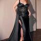 Embellished Sweetheart Neckline Leg Slit Gown By Ladivine KV1125C - Women Evening Formal Gown - Curves