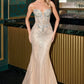 Deep Sweetheart Neckline Gown By Ladivine KV1129 - Women Evening Formal Gown - Special Occasion