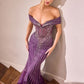 Crystal Fit & Flare Mermaid Gown By Ladivine KV1130 - Women Evening Formal Gown - Special Occasion