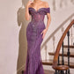 Crystal Fit & Flare Mermaid Gown By Ladivine KV1130 - Women Evening Formal Gown - Special Occasion