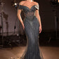Crystal Fit & Flare Mermaid Gown By Ladivine KV1130 - Women Evening Formal Gown - Special Occasion
