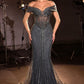 Crystal Fit & Flare Mermaid Gown By Ladivine KV1130 - Women Evening Formal Gown - Special Occasion